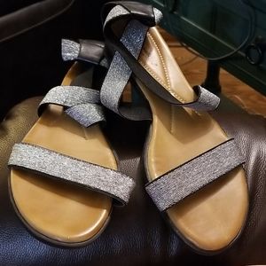 Silver bandage strap sandals